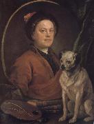 William Hogarth The artist and his dog oil painting reproduction